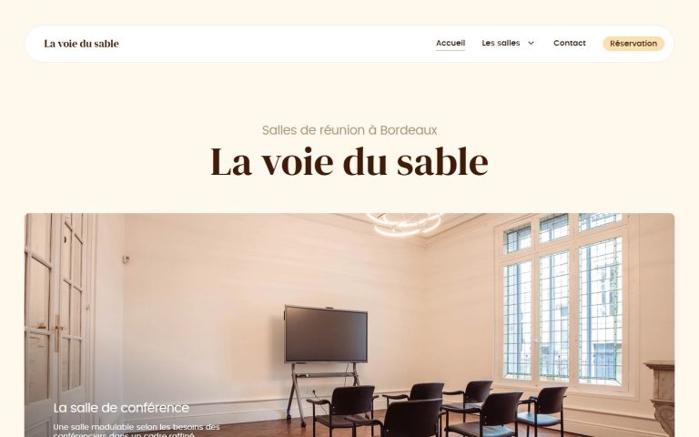 Capture d’écran du site La Voie du Sable
